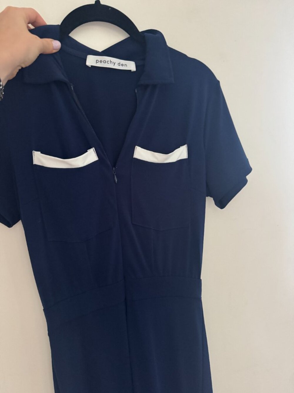 Peach Den Navy Kernel Jumpsuit in XS (worn by Kaia Gerber!) - Picture 5 of 5